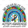 Autism Awareness Rainbow DTF Transfer