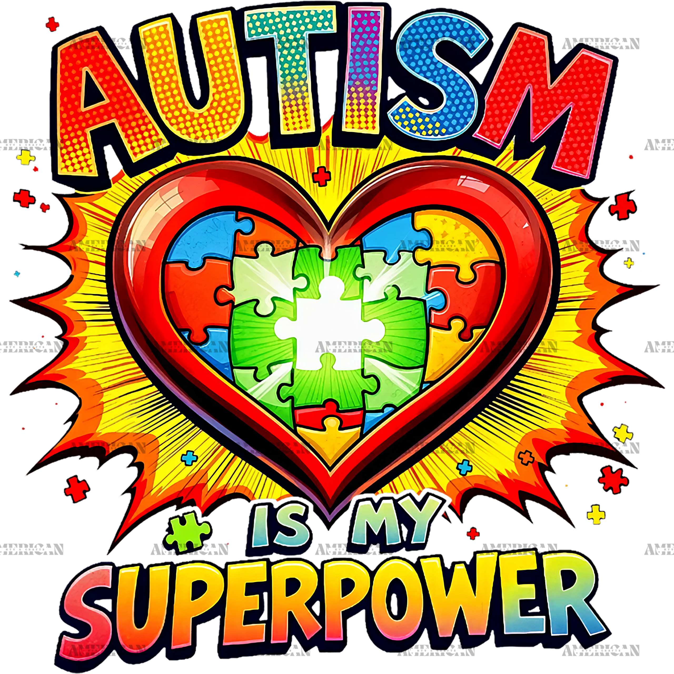 Autism Is My Super Power-5 DTF Transfer
