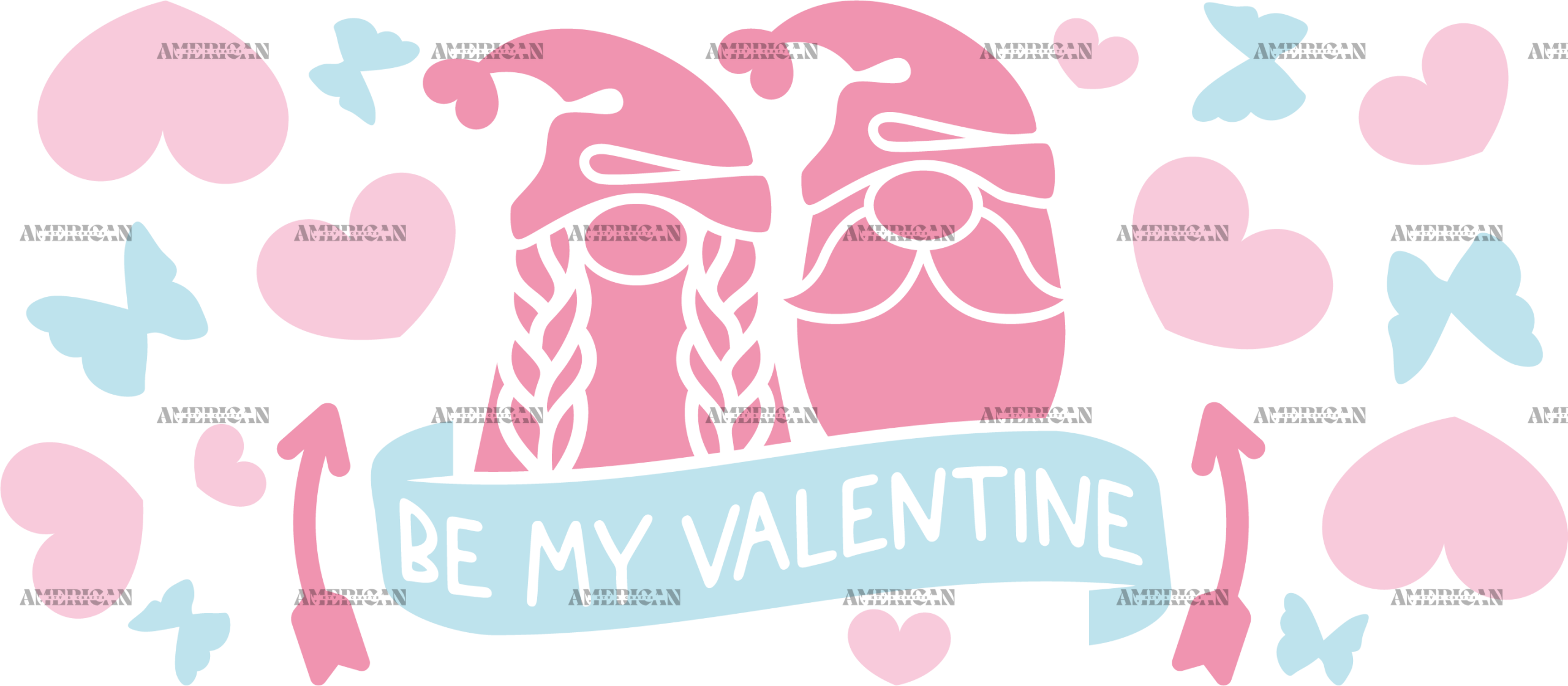 Be My Valentine Gnome UV DTF Transfer