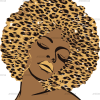 Black Women Panther Hair DTF Transfer