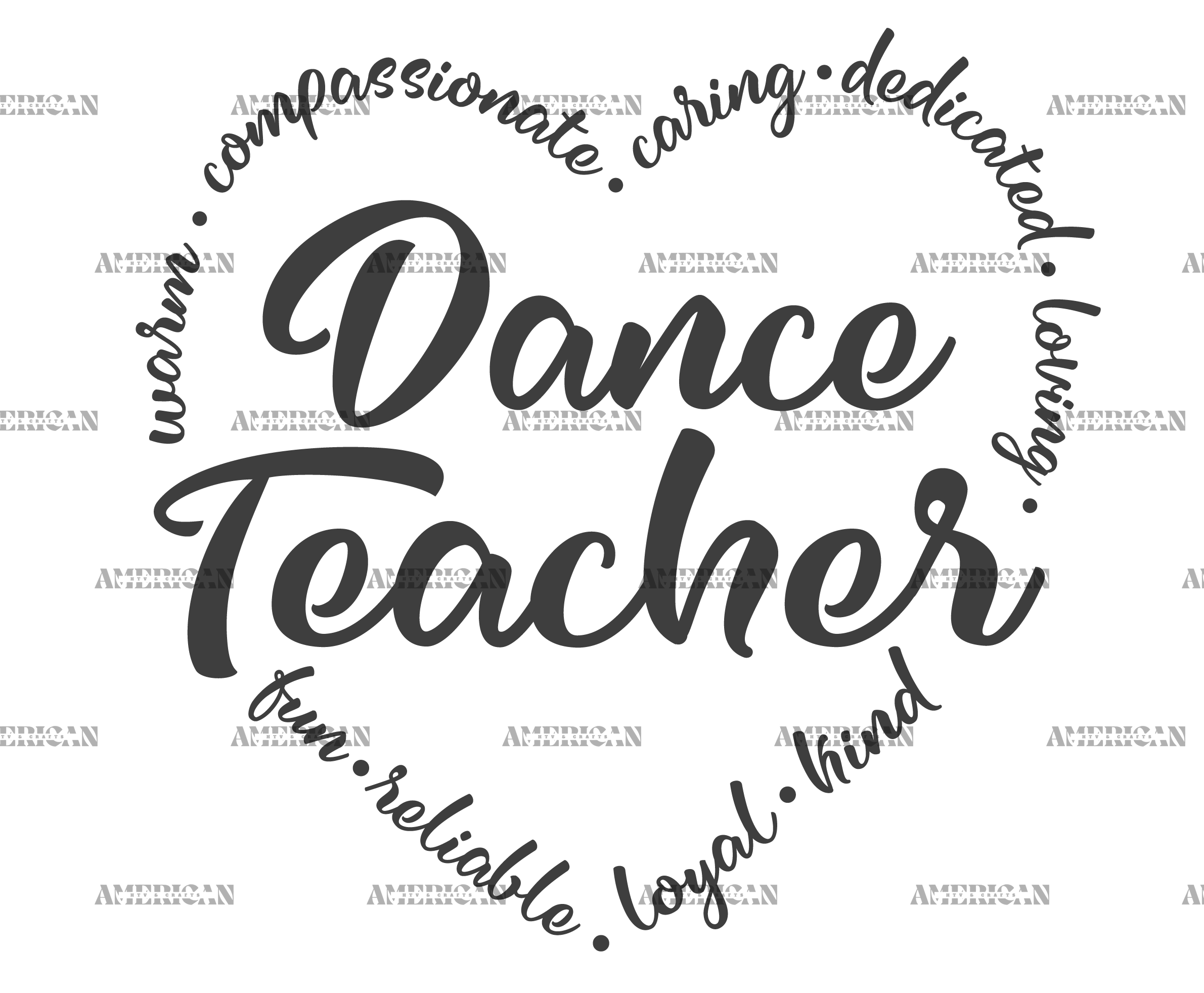 Dance Teacher Heart DTF Transfer
