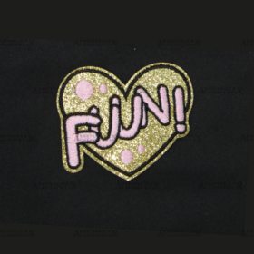 Glitter Heart Fun Patch (Small/Embroidery)