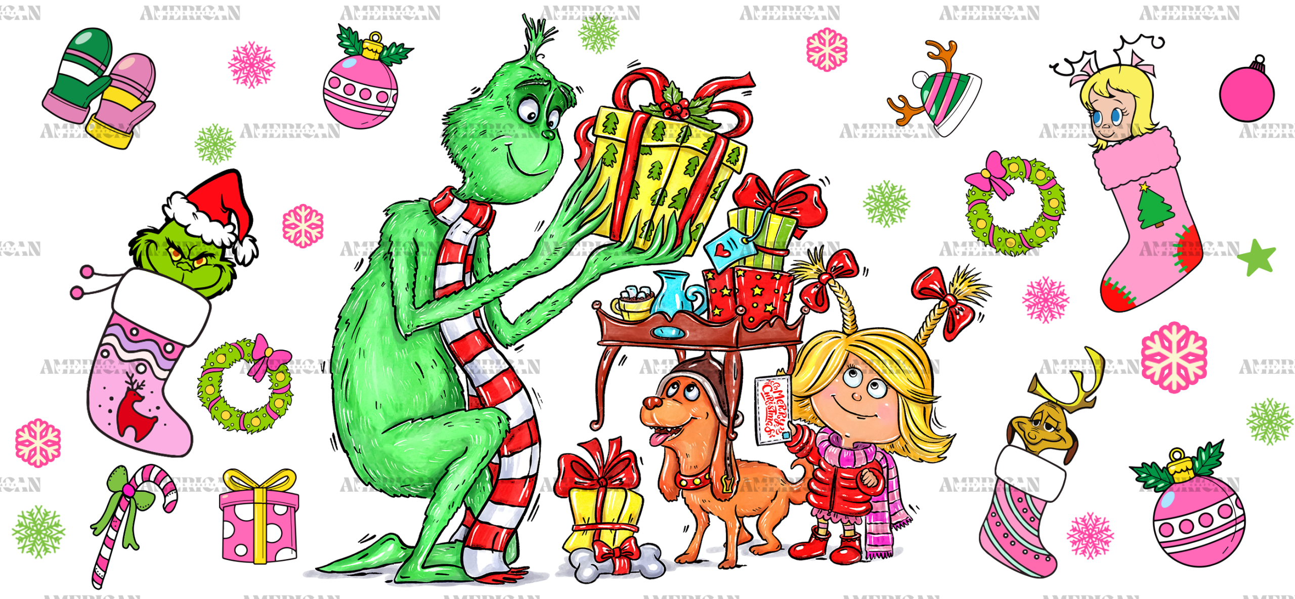 Grinch Gifts UV DTF Transfer