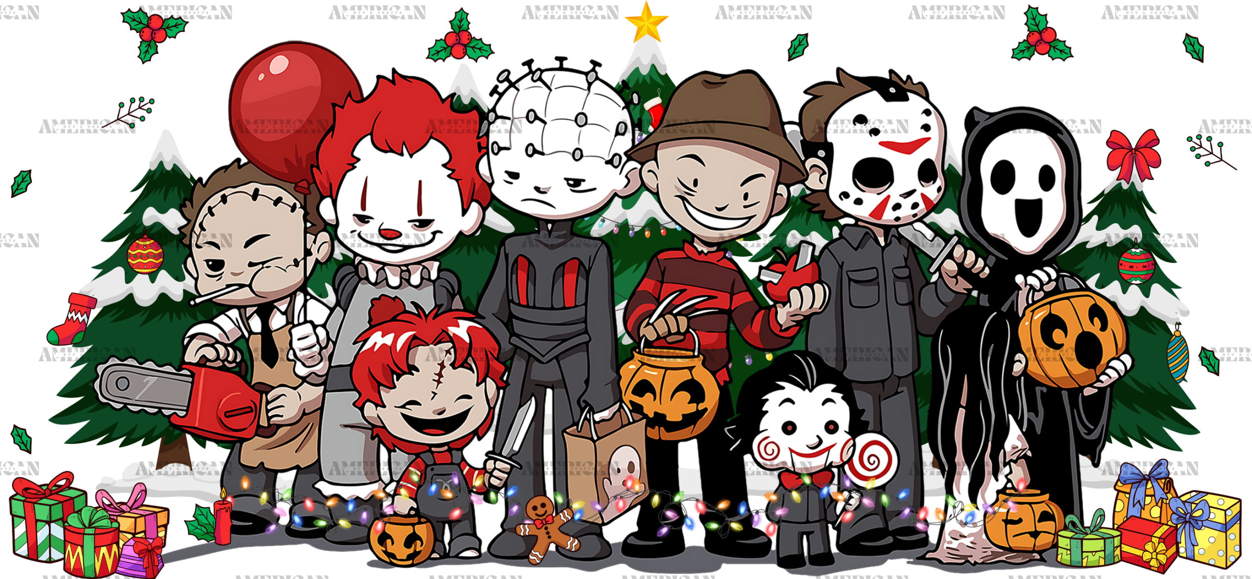 Hallochristmas Gifts UV DTF Transfer