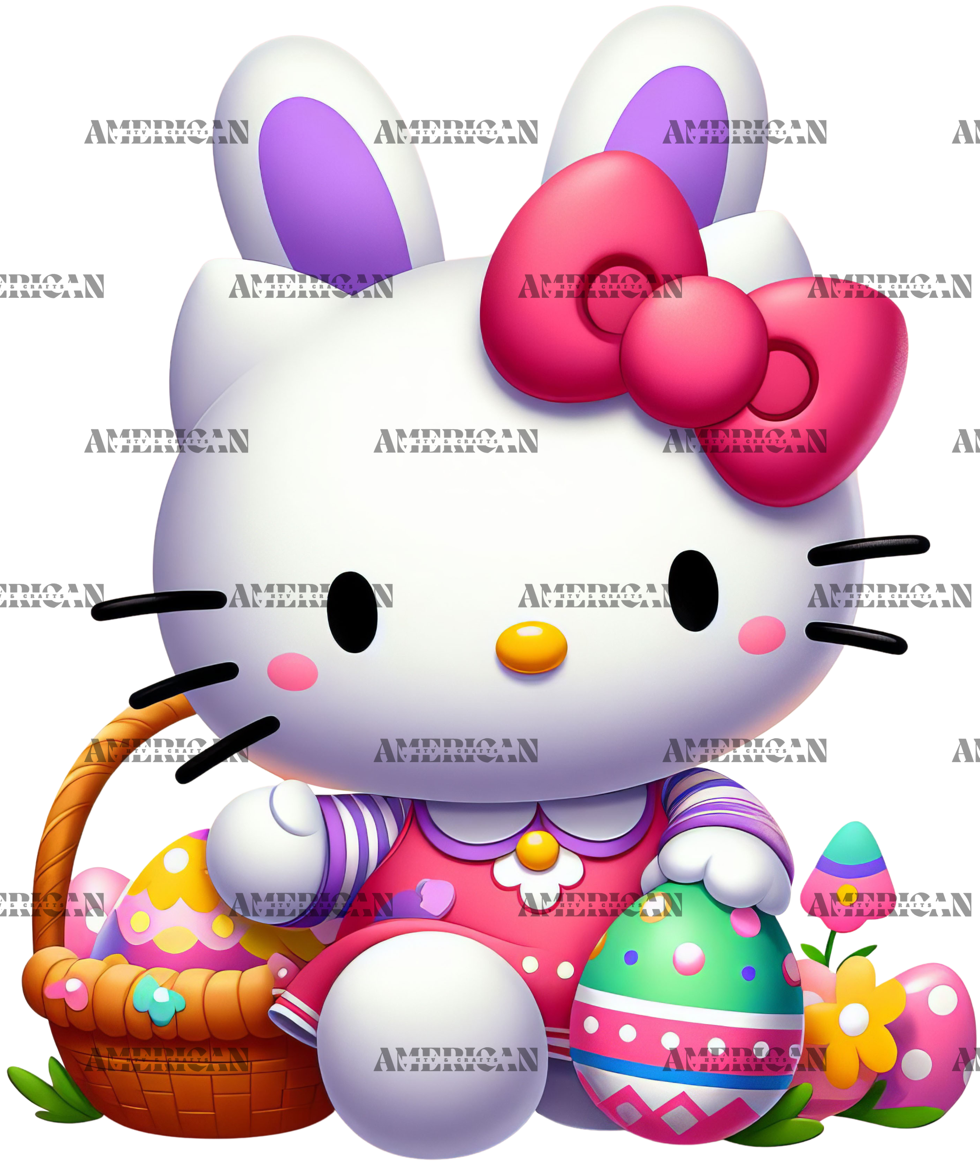 Hello Kitty Easter DTF Transfer