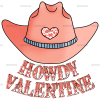 Howdy Valentine Western Hat DTF Transfer