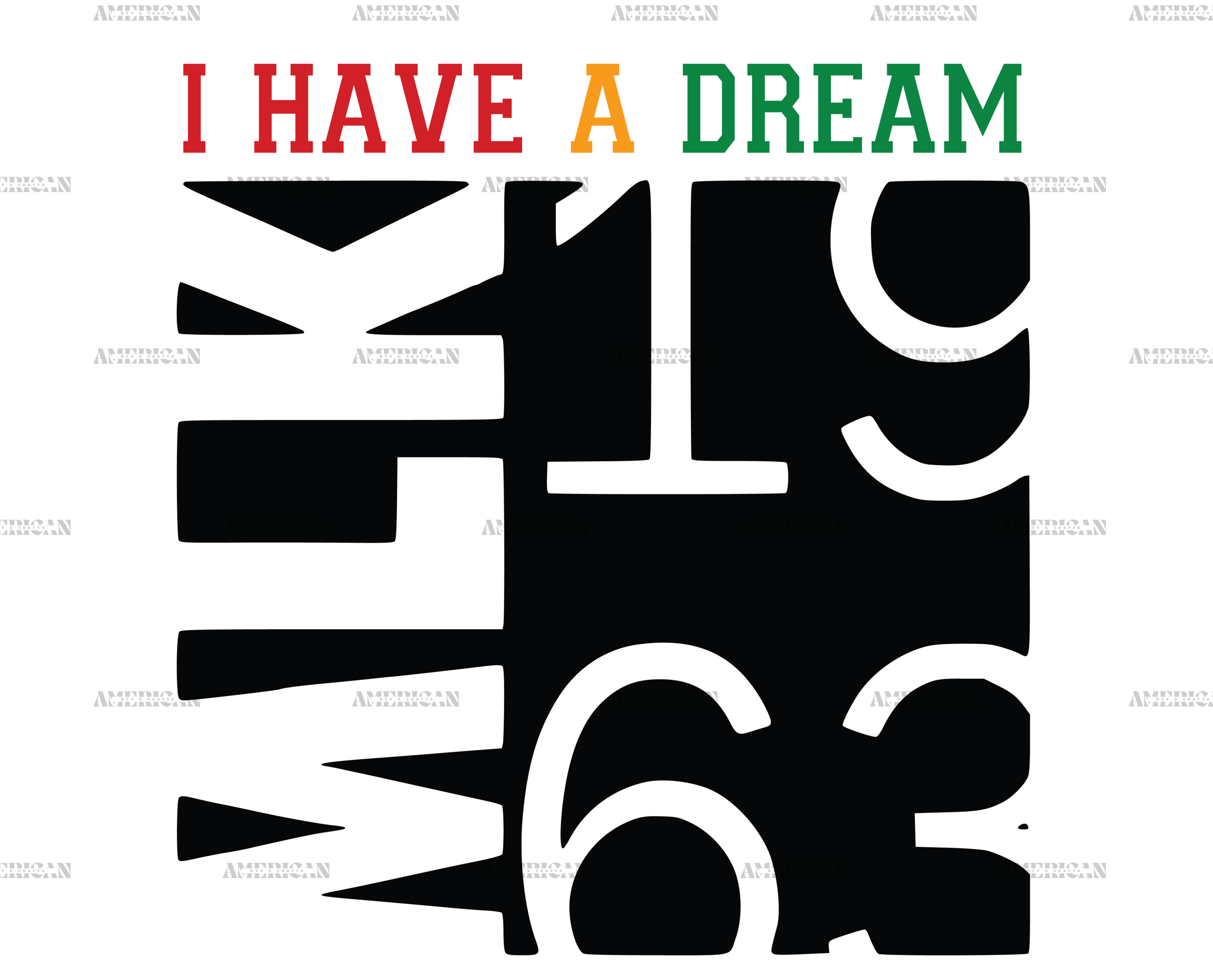 I Have A Dream MLK 1963 Black DTF Transfer