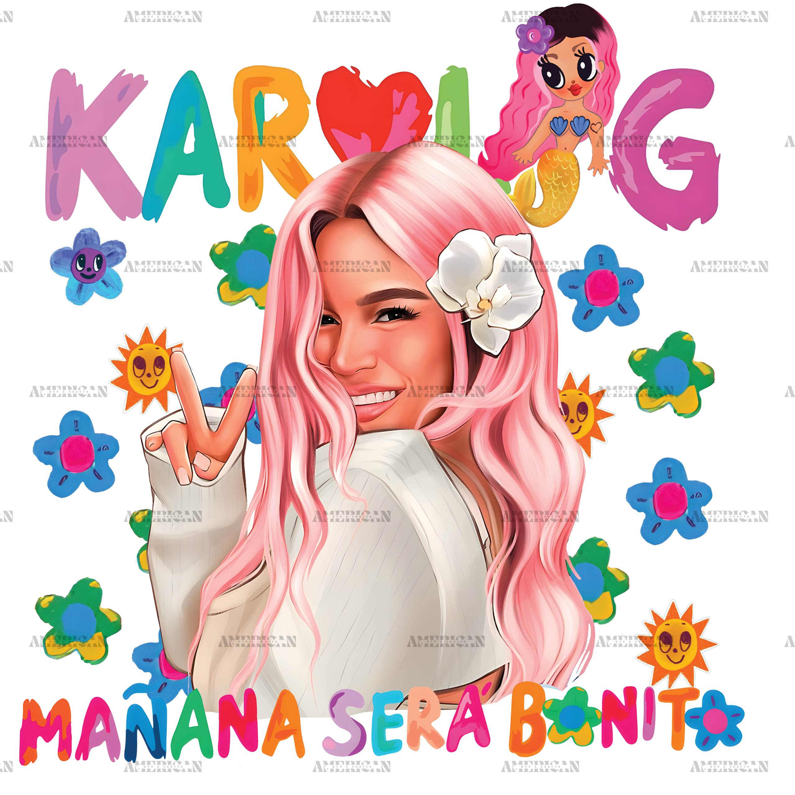 Karol G Manana Sera Bonito Flowers Dtf Transfer