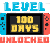 Level 100 Days Unlocked Colors DTF Transfer