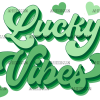 Lucky Vibes Hearts UV DTF Transfer