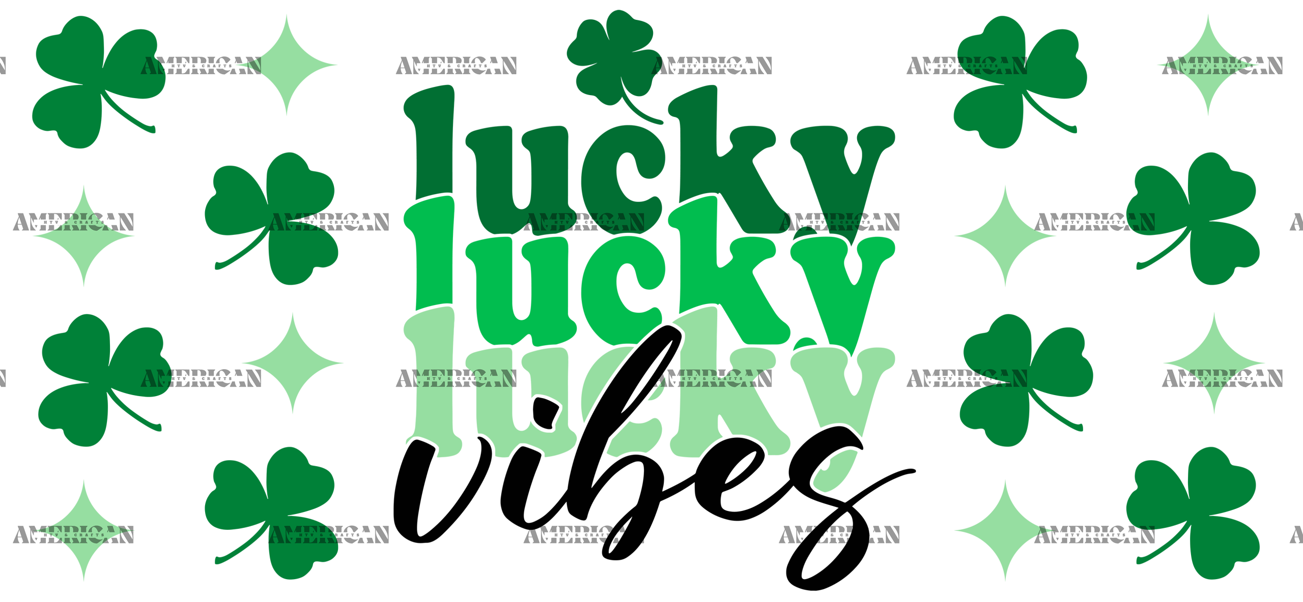 Lucky Vibes Leaves UV DTF Transfer