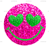 Pink Sequins Smiley DTF Transfer