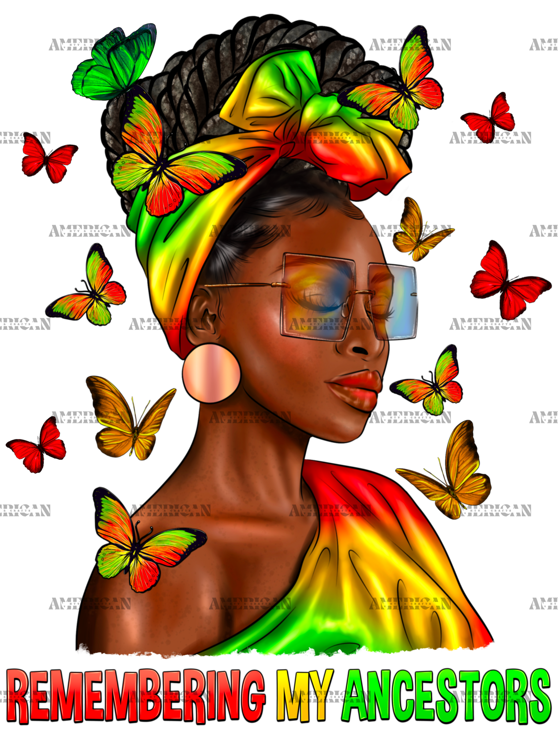 Remembering My Ancestors Juneteenth Black Woman DTF Transfer