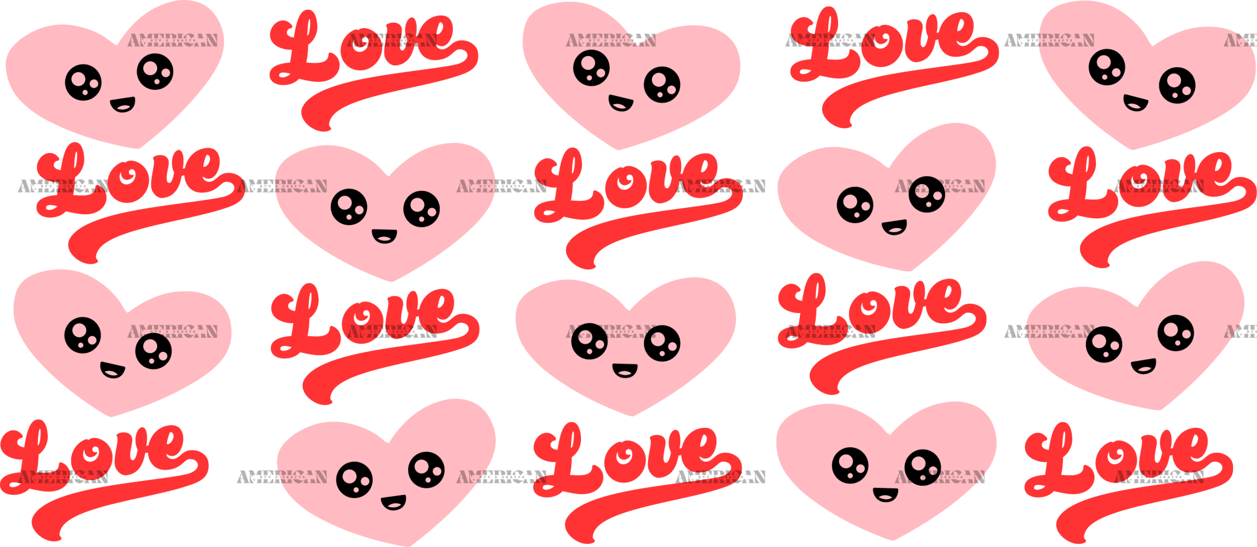 Smiley Heart Love UV DTF Transfer