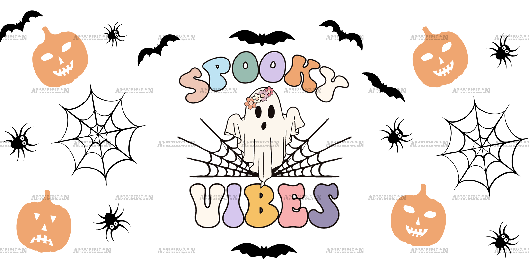 Spooky Vibes Pumpkin UV DTF Transfer