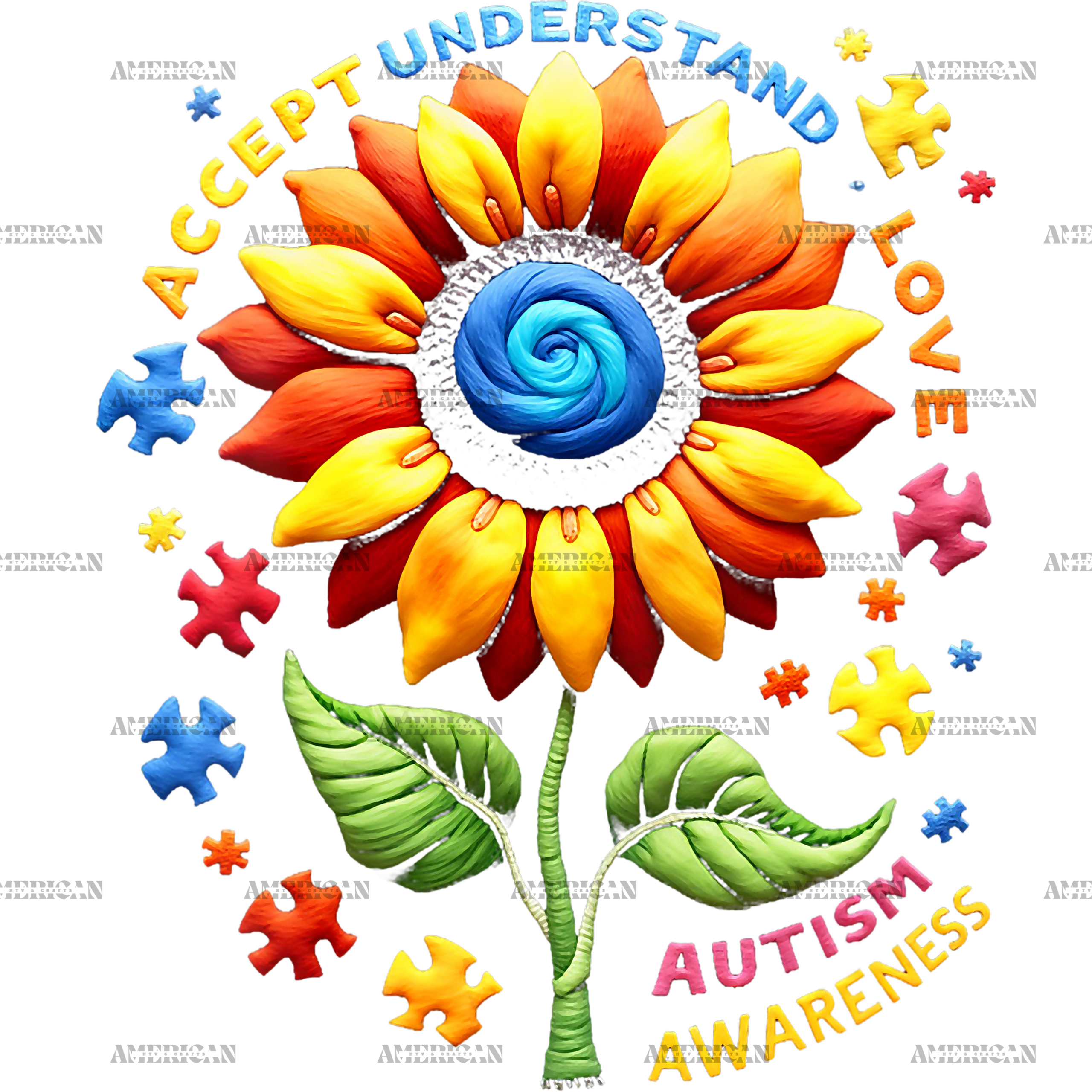 Sunflower Autism Awareness-1 DTF Transfer