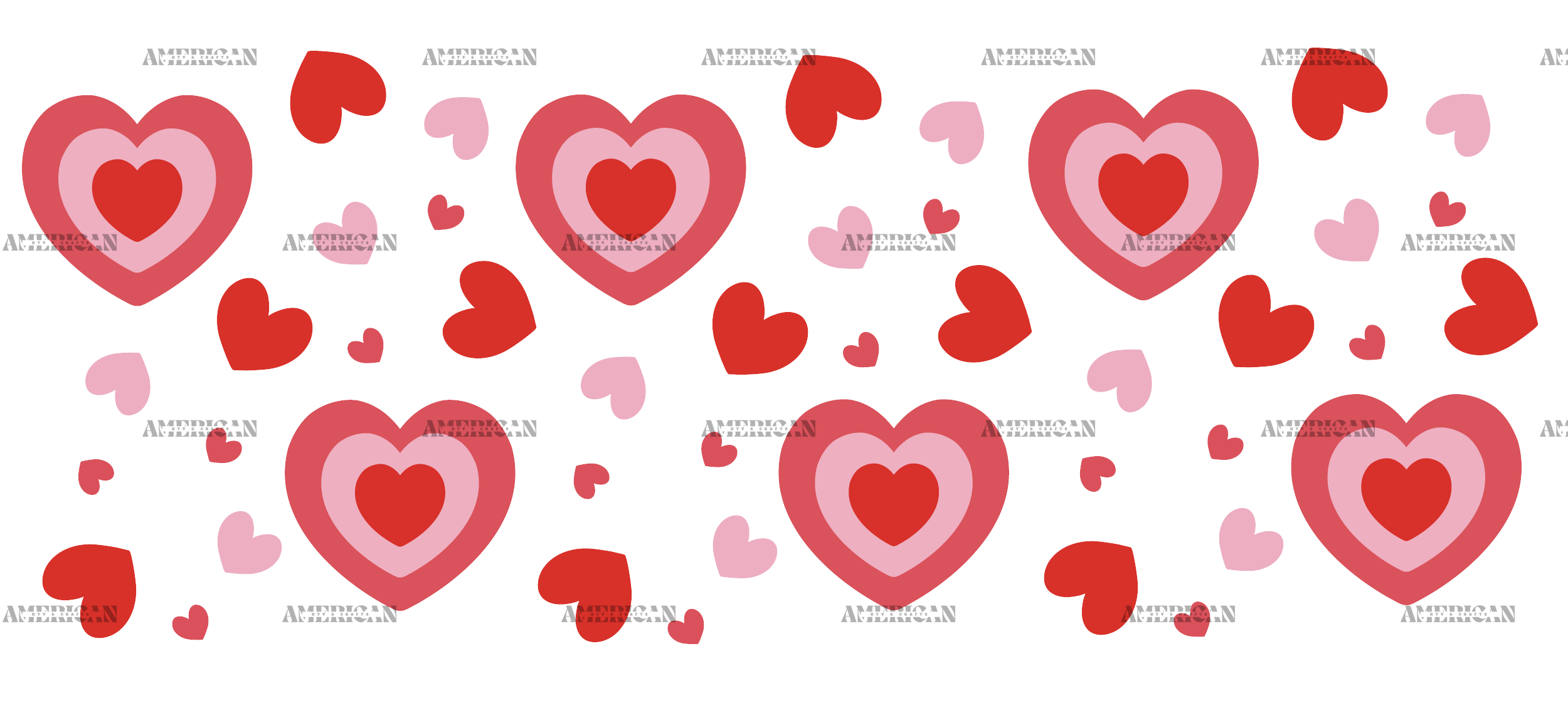 Valentine Retro Hearts UV DTF Transfer