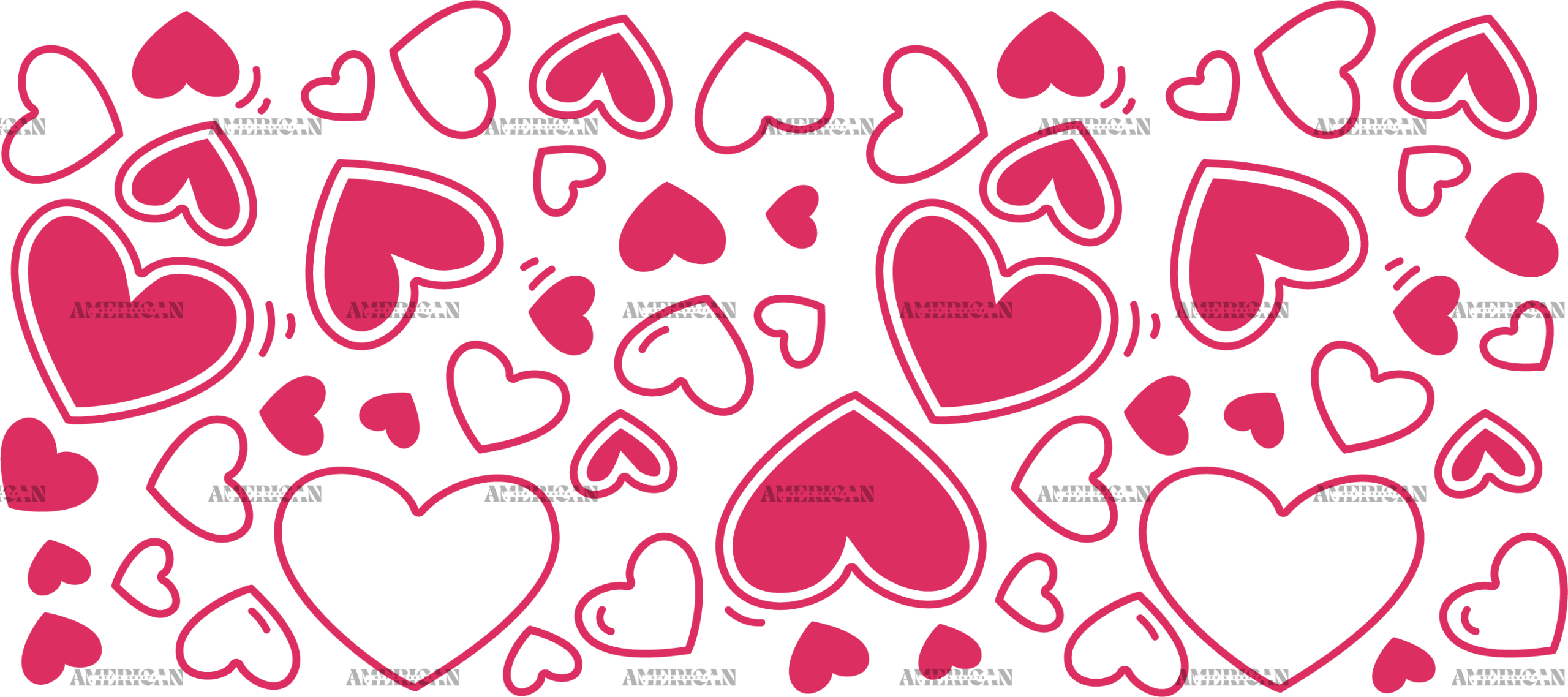 Valentines Day Hearts-10 UV DTF Transfer