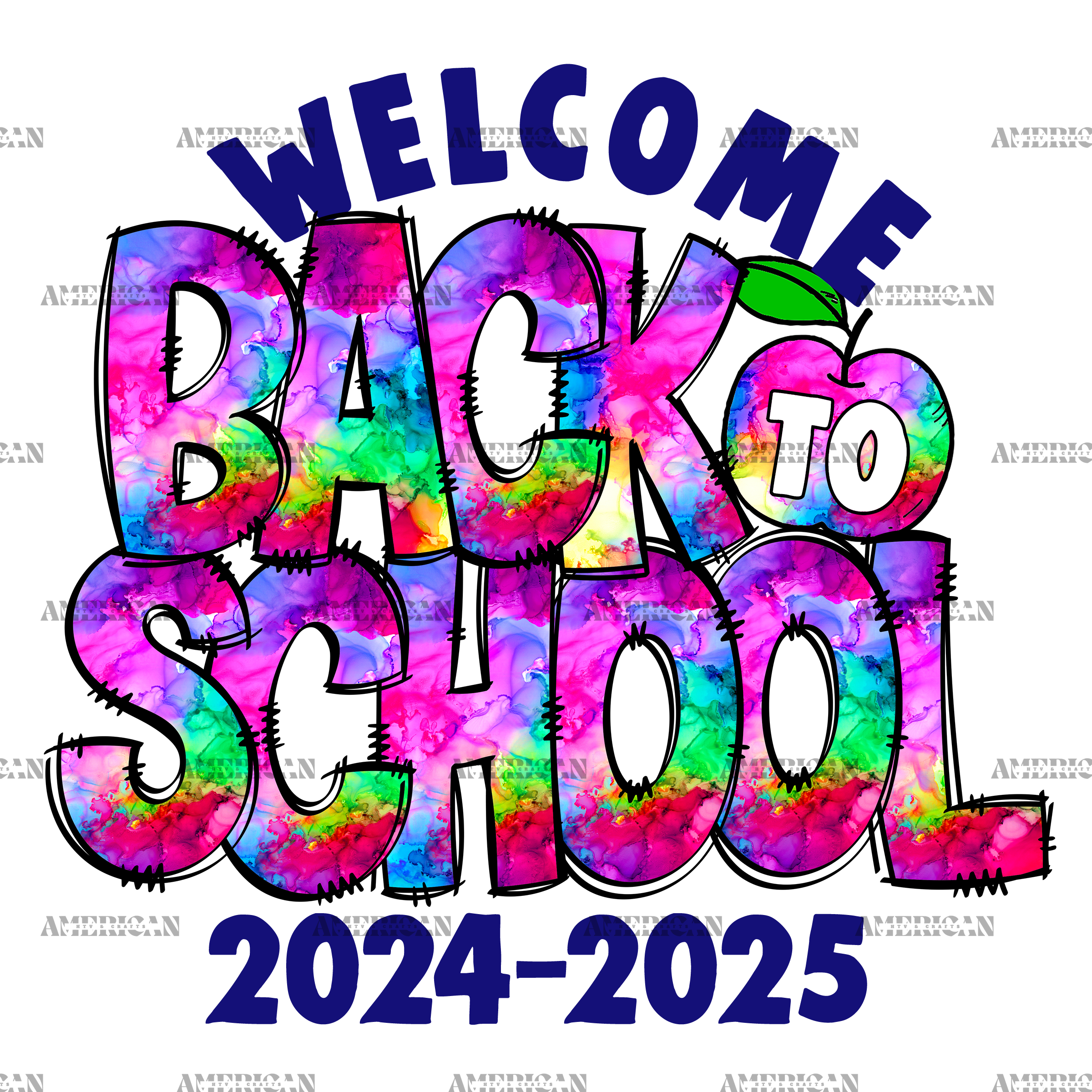 Welcome Back To School Tie-dye-2 DTF Transfer
