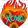 Xoxo Heart Flames DTF Transfer