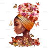 Afro Black Girl-1 DTF Transfer