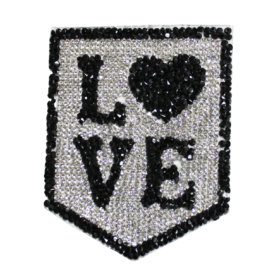 Alternative view of Love Rhinestone Patch