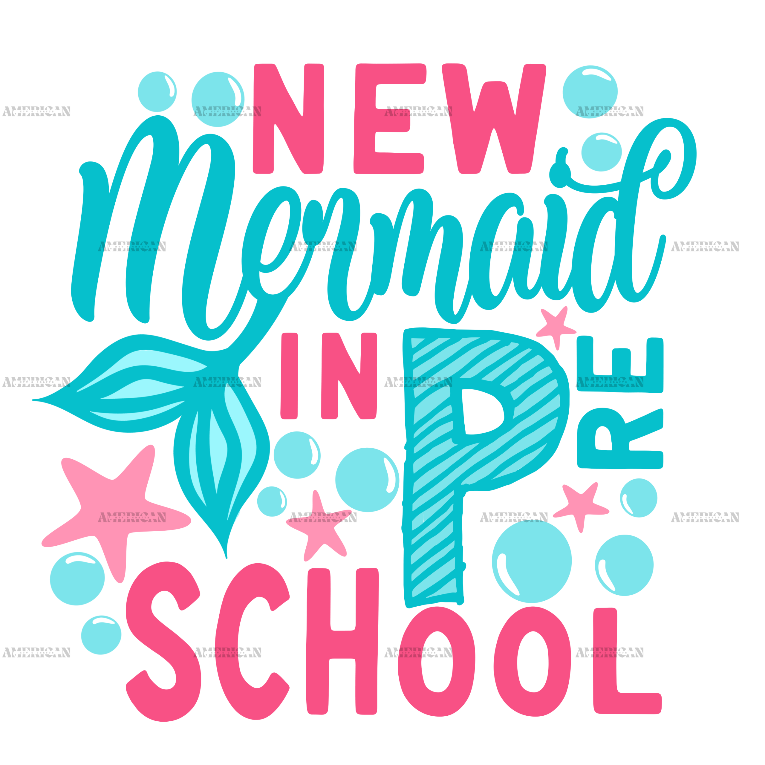 New Mermaid In Preschool DTF Transfer