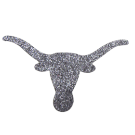 Alternative view of Longhorn Skull Glitter Patch (Small/Embroidery)