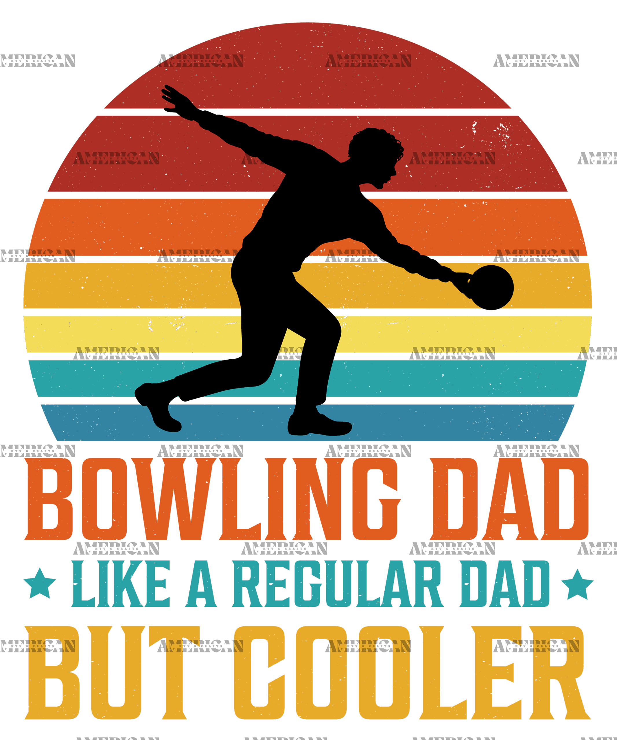 Bowling Dad Like A Regular Dad But Cooler-1 DTF Transfer