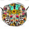 Bull Skull With Sunflowers DTF Transfer