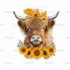 Highland Cow Sunflowers DTF Transfer