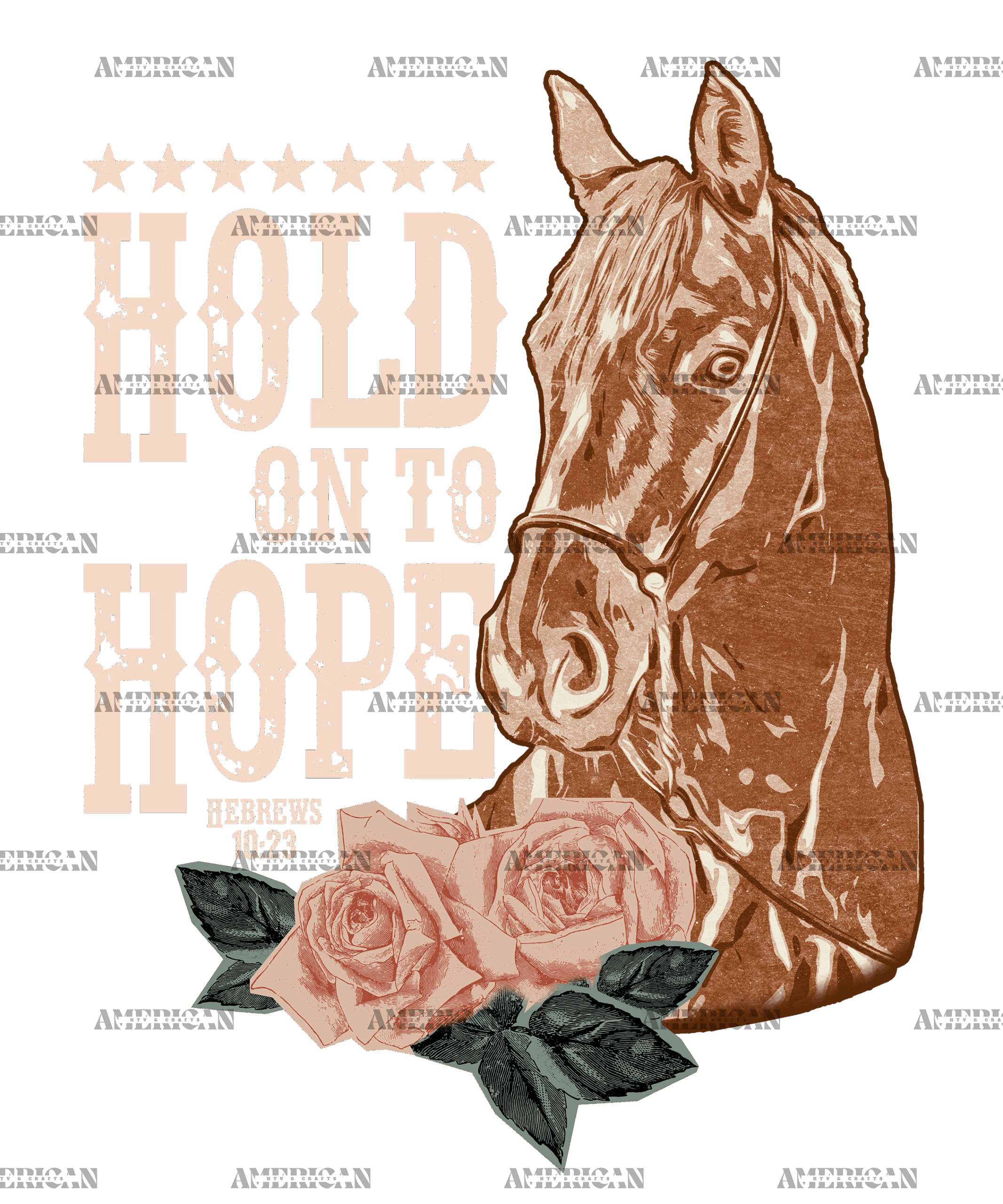 Hold On To Hope Brown Horse DTF Transfer