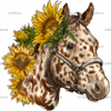 Horse With Sunflowers-1 DTF Transfer