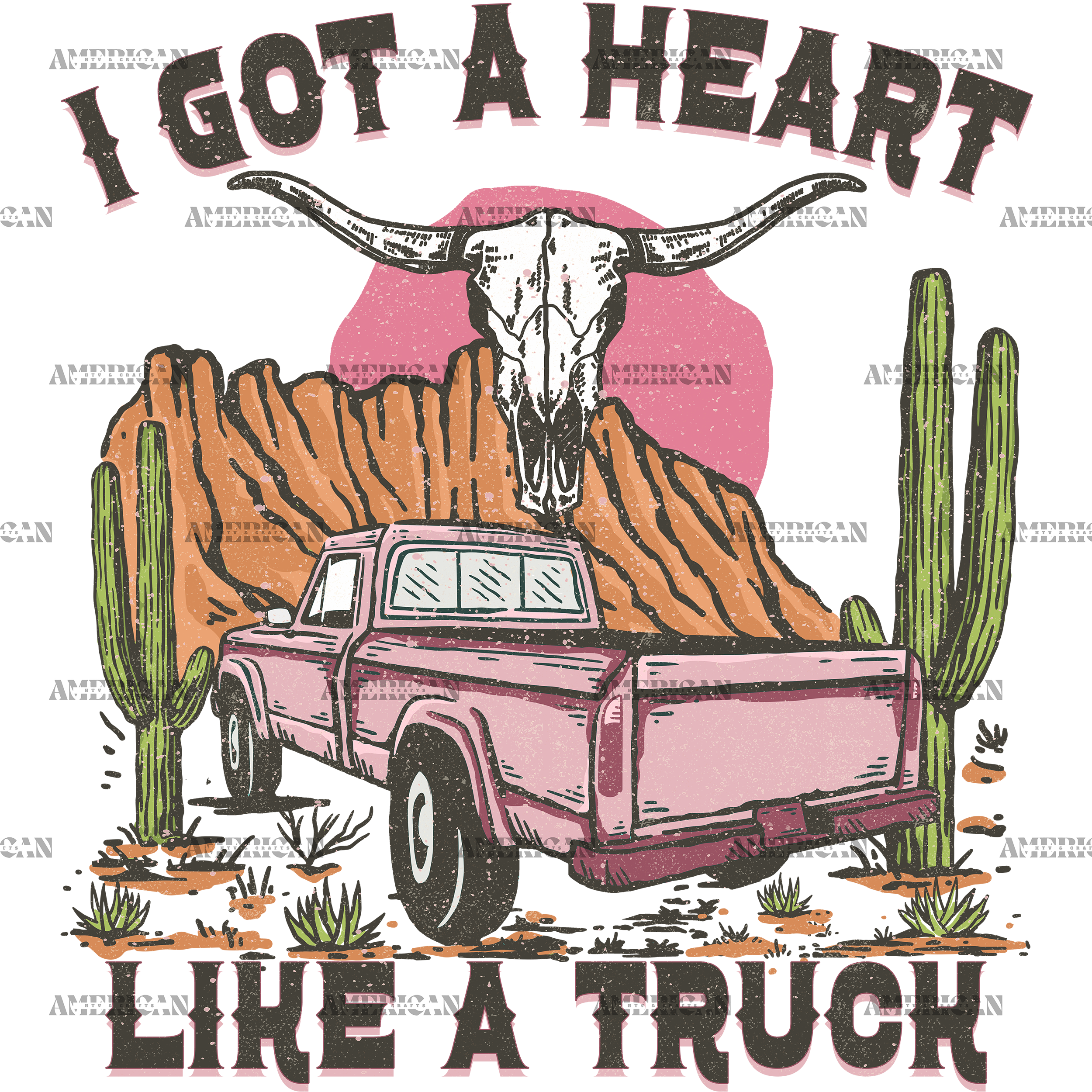 I Got A Heart Like A Truck DTF Transfer