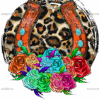 Rose And Horseshoe Leopard DTF Transfer