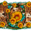 Sunflower Gemstone Leopard Cowhide DTF Transfer