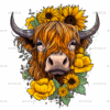 Sunflowers Highland Cow DTF Transfer