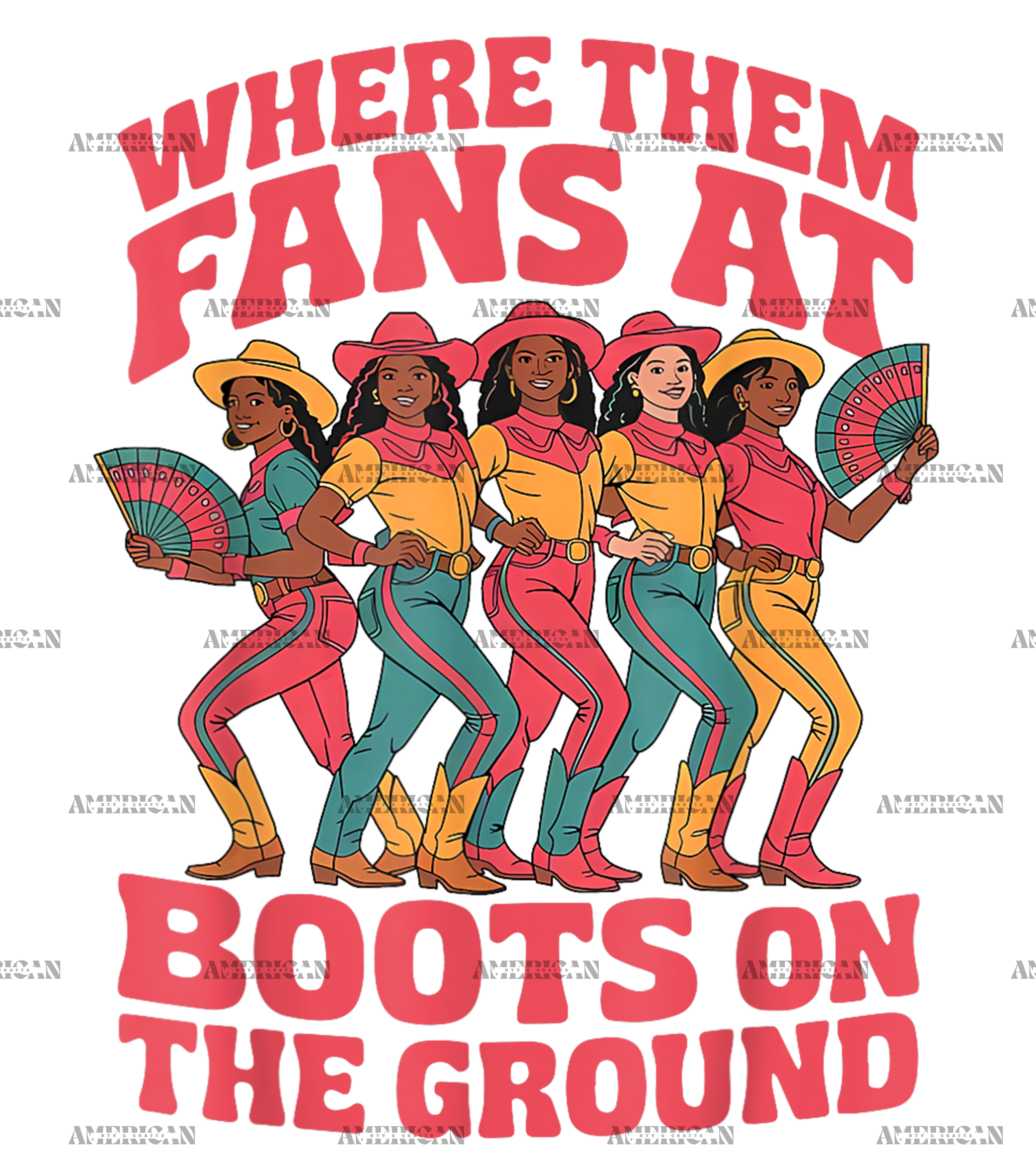 Where Them Fans At Boots On The Ground-1 DTF Transfer
