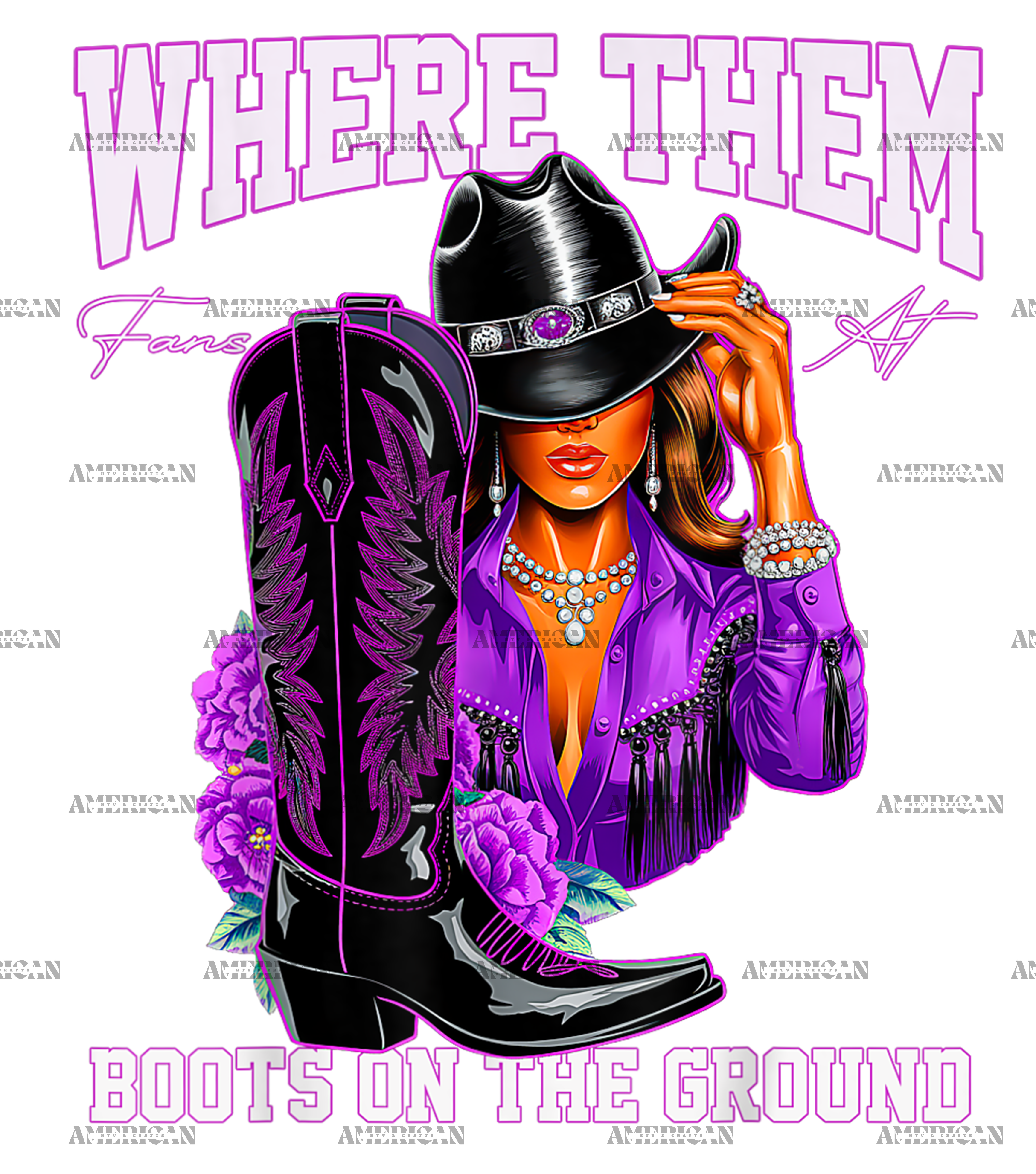 Where Them Fans At Boots On The Ground-20 DTF Transfer