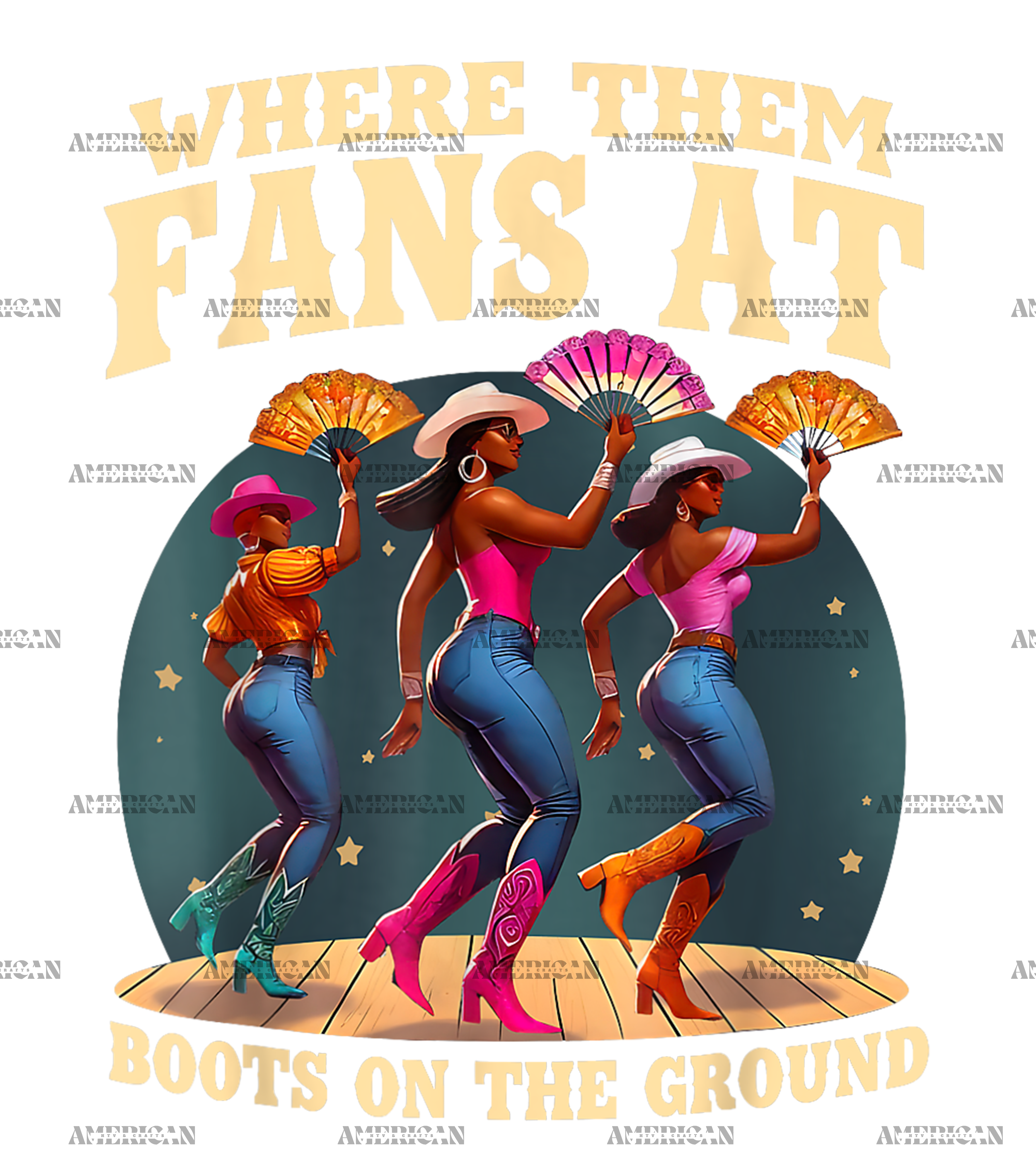 Where Them Fans At Boots On The Ground-8 DTF Transfer