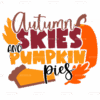 Autumn Skies And Pumpkin DTF Transfer