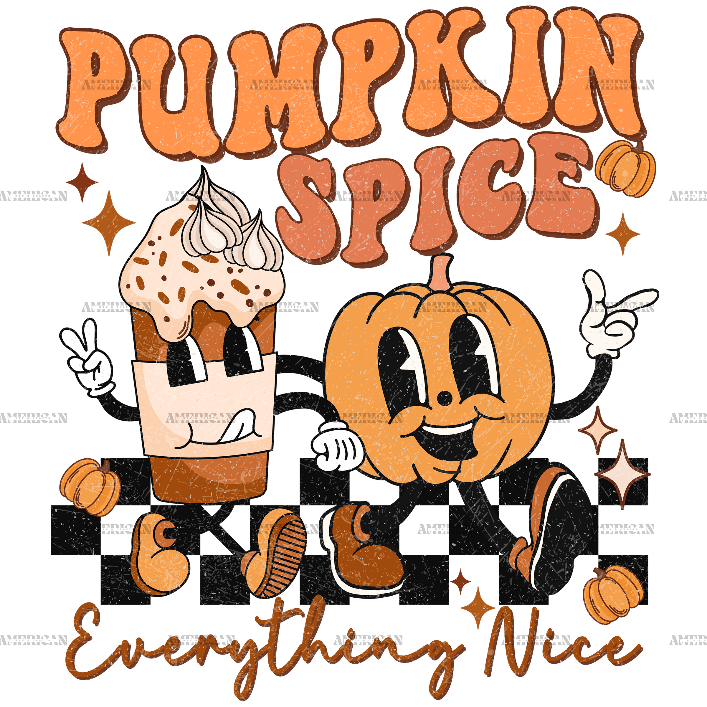 Pumpkin Spice Everything Nice Dotted DTF Transfer